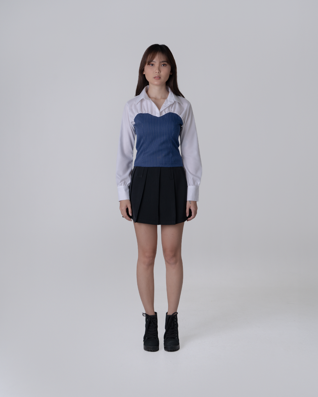 Two Tone Cotton-Poly Shirt