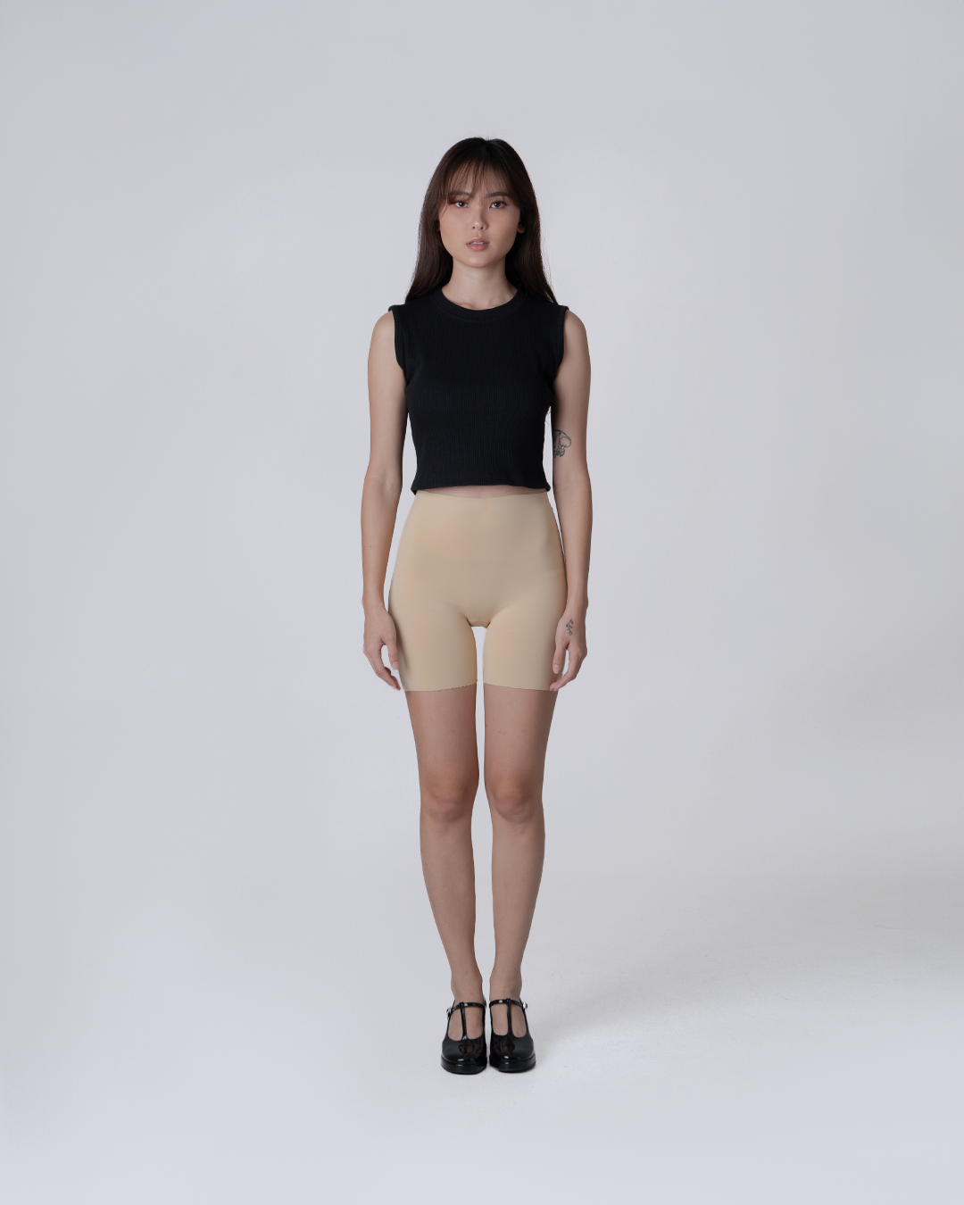 Cotton Rib Tanktop Set – 2 Pieces Black & Beige