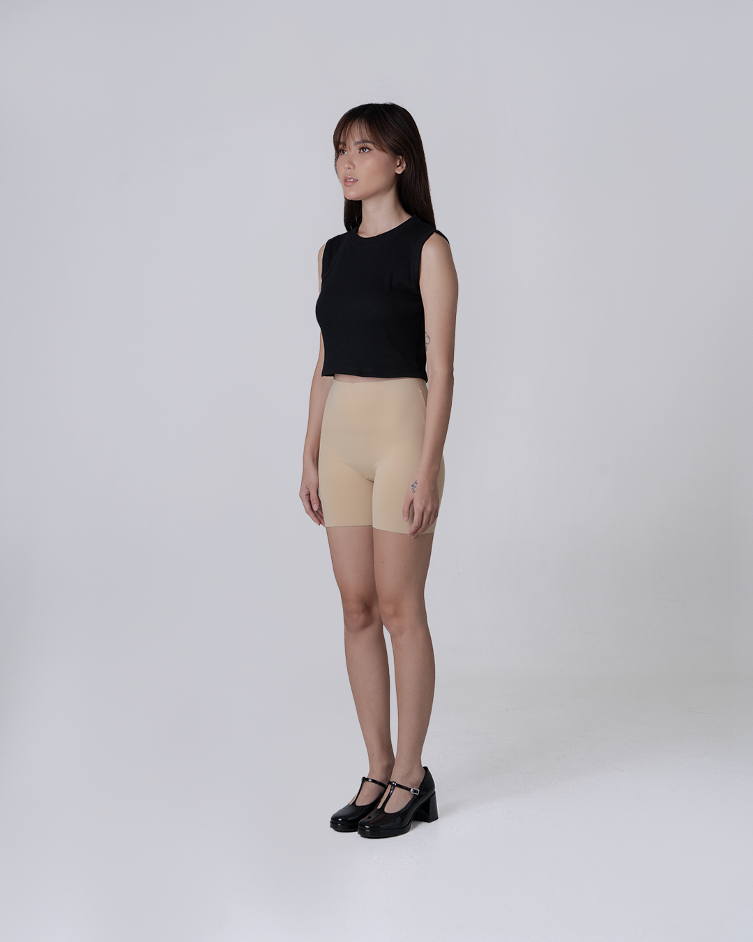 Cotton Rib Tanktop Set – 2 Pieces Black & Beige