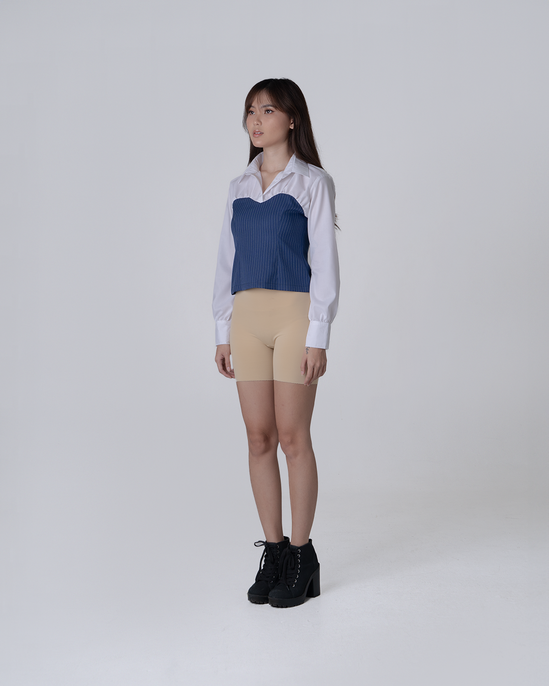 Two Tone Cotton-Poly Shirt