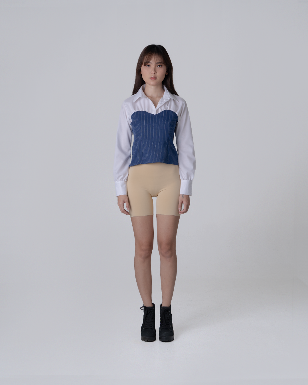 Two Tone Cotton-Poly Shirt