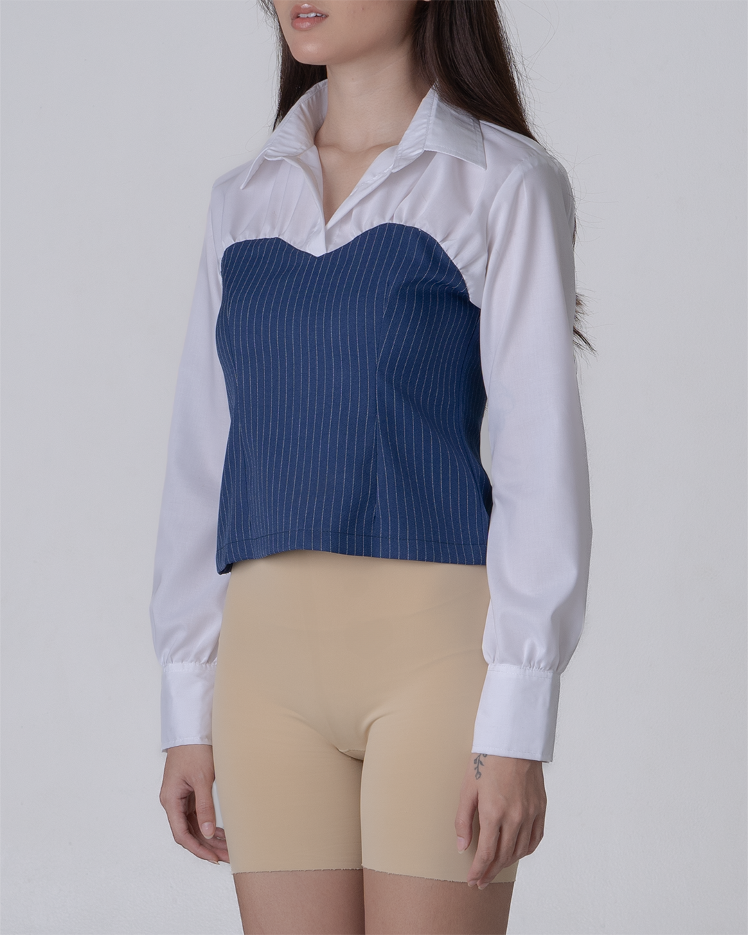 Two Tone Cotton-Poly Shirt