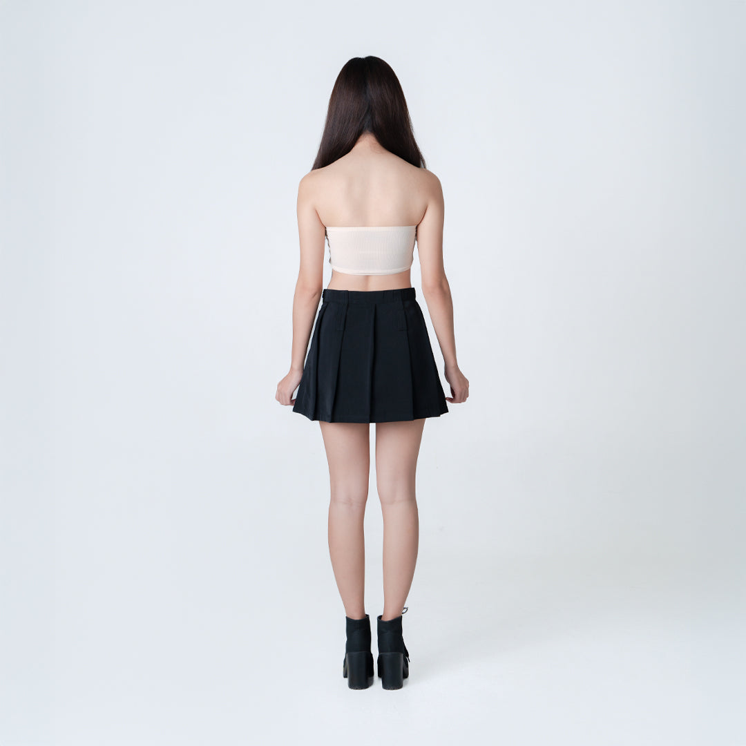 Noire Cotton-Poly Skort