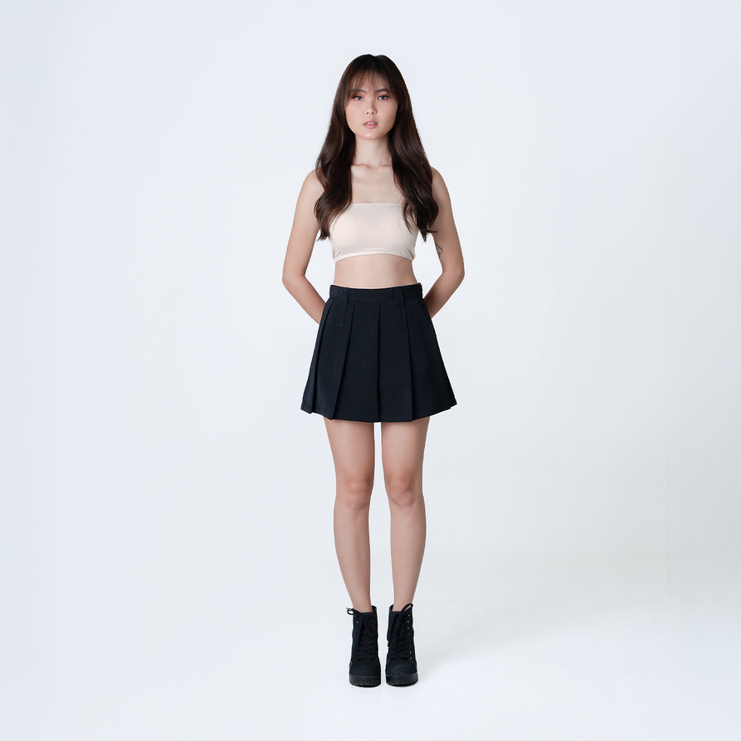 Noire Cotton-Poly Skort