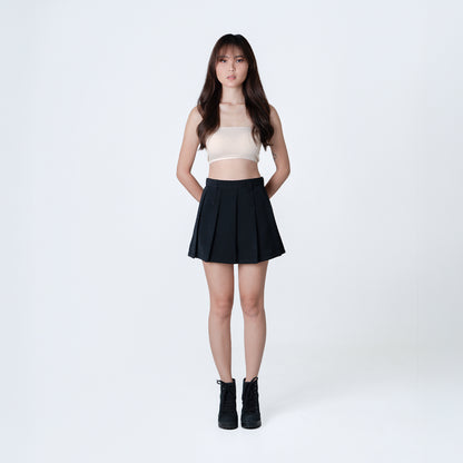 Noire Cotton-Poly Skort
