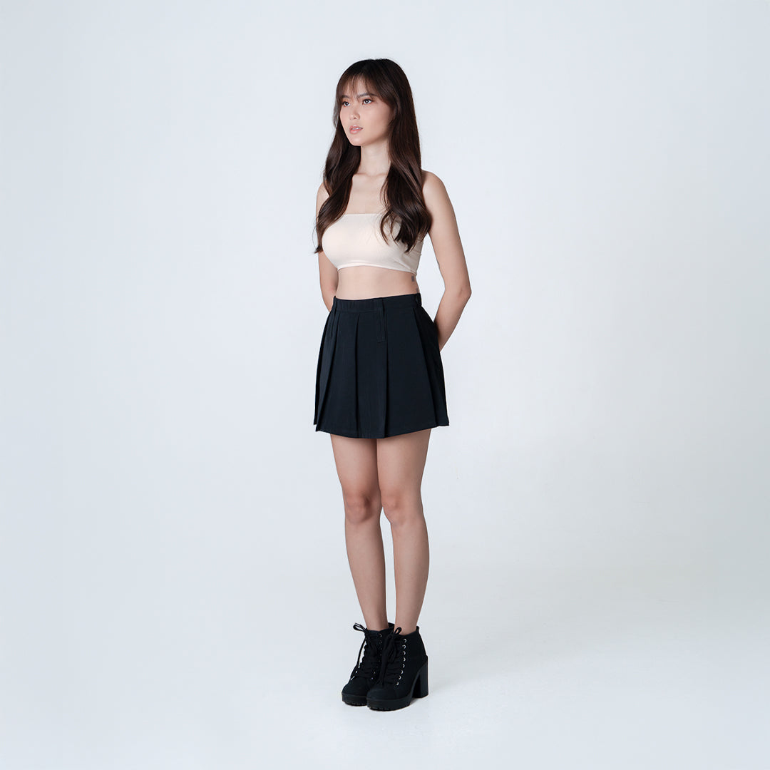 Noire Cotton-Poly Skort