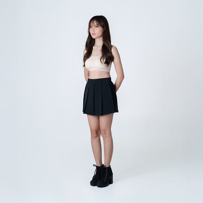 Noire Cotton-Poly Skort